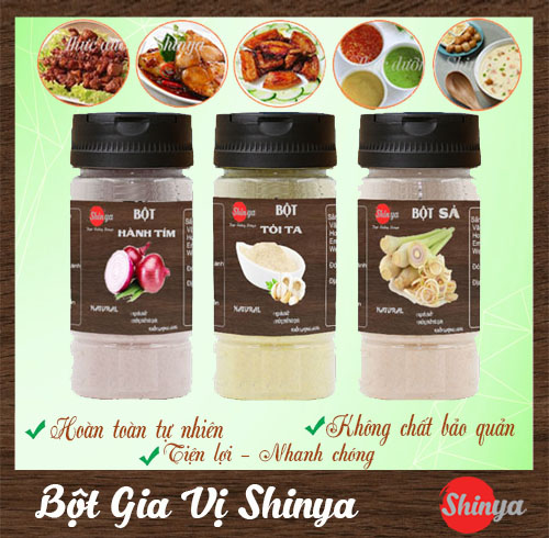 COMBO 3 HỦ BỘT HÀNH ,TỎI ,SẢ (45G /1 HỦ) - SHINYA