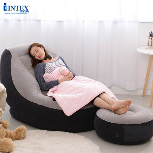 Ghế Hơi Intex - Ghế Tựa Lưng - Giường Hơi, Nệm Hơi Cao Cấp. Ghế Hơi Intex Vỏ Nhung, Thiết Kế Sang Trọng, Thích Hợp Cho Thư Giãn Nghỉ Ngơi Không Kèm Bơm Điện.