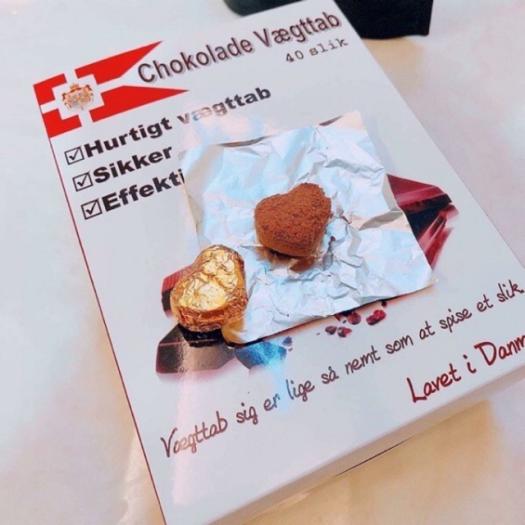 Tách lẻ 20 viên hộp trắng Kẹo socola giảm cân Đan Mạch chính hãng