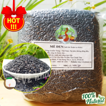 MÈ ĐEN THUẦN CHỦNG HỮU CƠ TỰ NHIÊN 100% 500g ( Hạt vừng đen sống ) dùng nấu chè, làm bánh & sữa, muối mè, bơ... ( organic black sesame seeds )