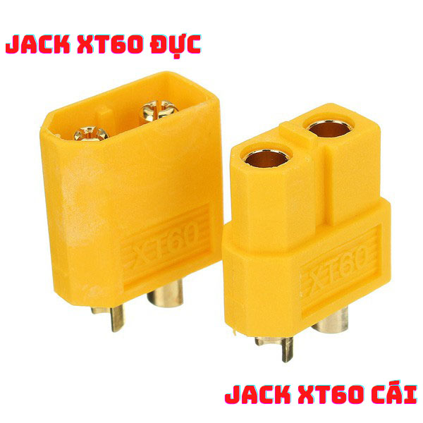 Cặp giắc cắm xt60 đực cái - chịu tải 60a jack chất lượng cao đồng nguyên chất