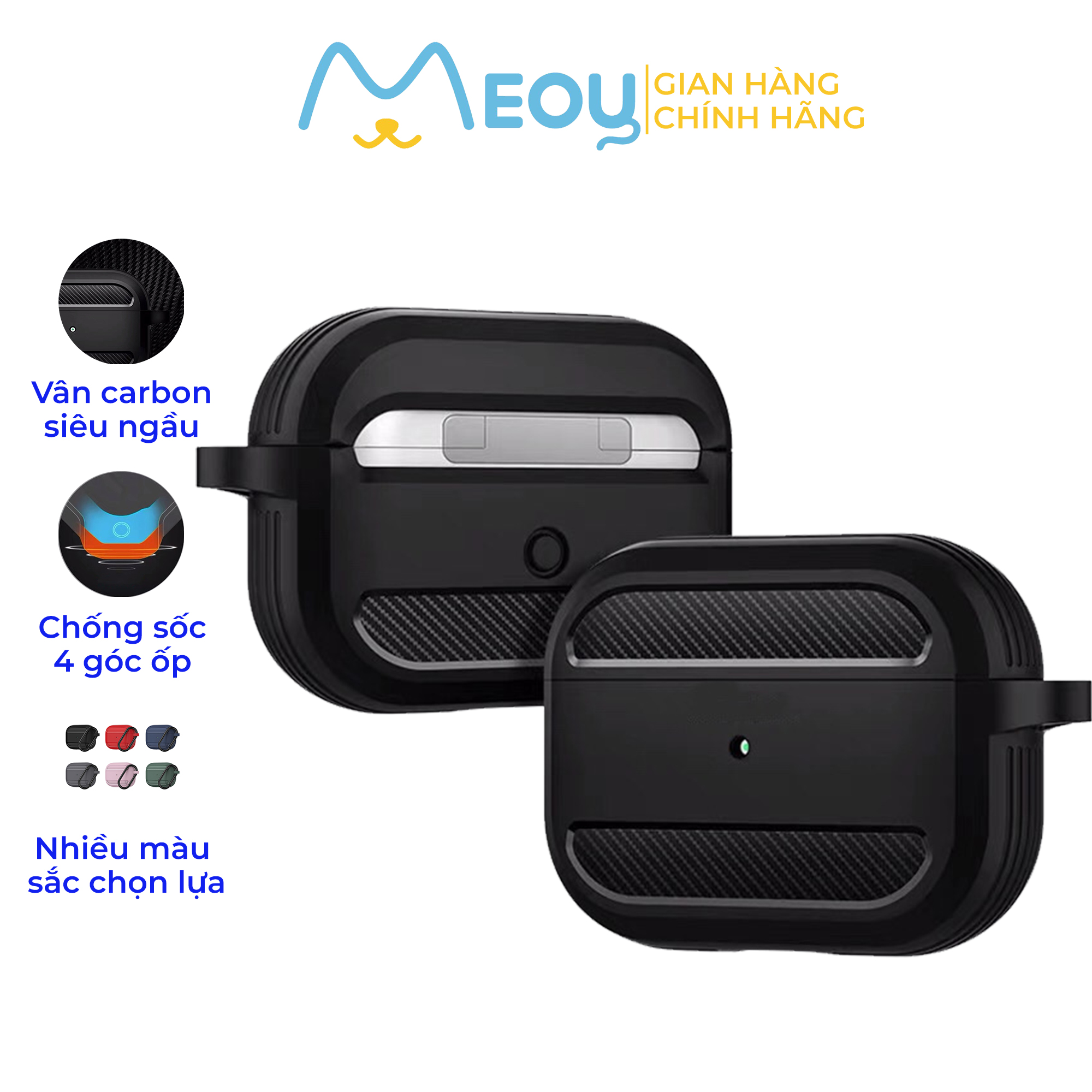 Case Airpods Pro Vân Carbon cho airpods 3 và airpods pro - Thiết kế viền carbon sang trọng ốp silicon chống trầy xước airpods