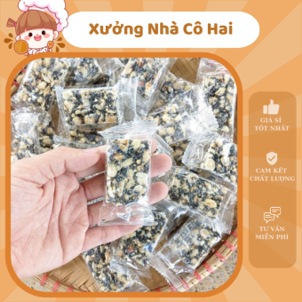 Kẹo Đậu Phộng Mè Đen Thơm Ngon 400gr - Kẹo Lạc Mè Đen - Kẹo Lạc Vừng Đen - Kẹo Đậu Phộng Vừng Đen - Kẹo Lạc Đồ Ăn Vặt