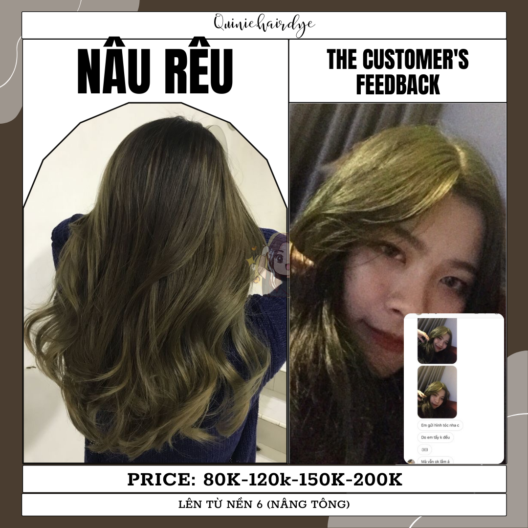 Thuốc nhuộm tóc màu nâu rêu tặng kèm trợ dưỡng