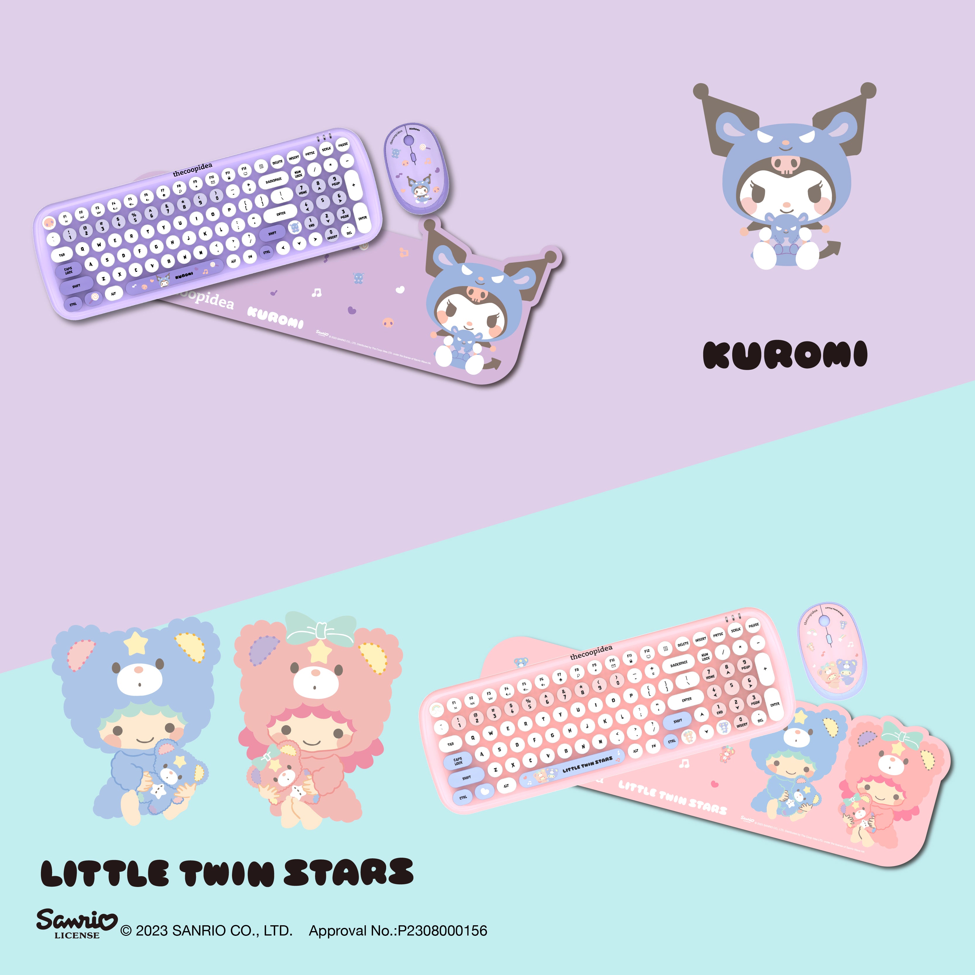 thecoopidea Sanrio TAPPY+ Wireless Keyboard & Mouse Set - Little