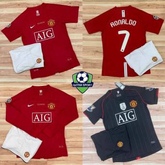 Áo Bóng Đá CLB Manchester United Retro 2008, Áo Đá Banh Ronaldo - Chuẩn Mẫu Thi Đấu - Vải Polyester Thái Cao Cấp