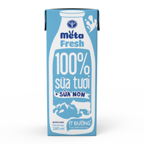 Thùng sữa tươi Meta FRESH ít đường