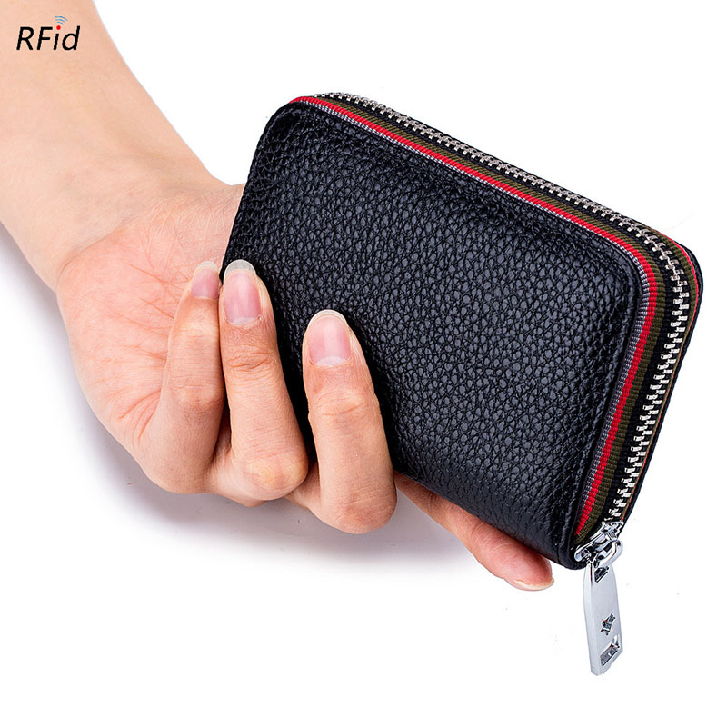 Túi đựng thẻ bằng da thật ví đựng tiền xu bảo vệ bằng rfid ví nam và nữ chất lượng cao