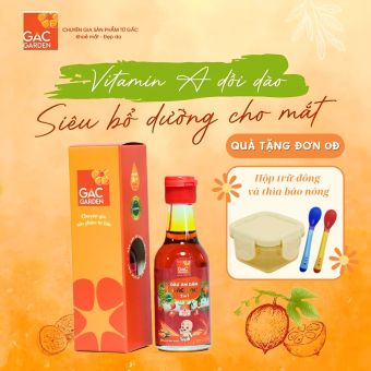 Dầu gấc ăn dặm Gấc Garden 2in1 Gấc - Lạc giúp cho bé khỏe mắt tăng đề kháng 60ml