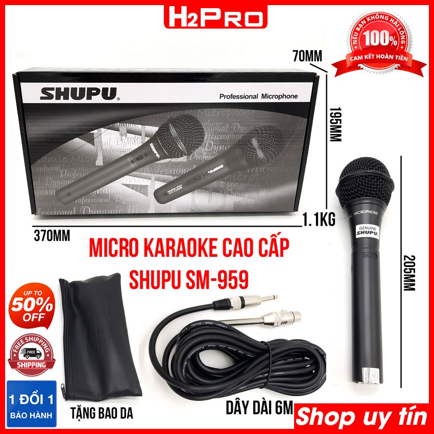 [ No102 ] Micro Chống Hú, Chống Rè, Micro dây Shure 959, Hát Karaoke, Hát Chèo, Đọc Giảng, Chống Hú Rất Tốt , Hút Mic , Tiếng Sáng, Chắc Chắn, Mạnh Mẽ, Có Độ Bền Cao, Bảo Hành 1 Năm Trên TQ.