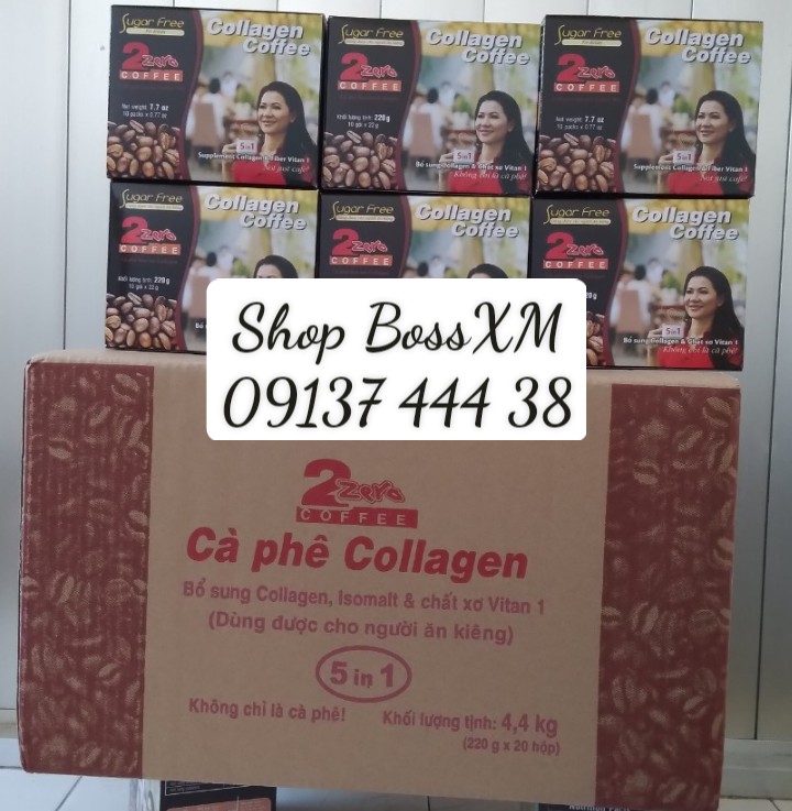 Cafe sữa hòa tan collagen 2 zero hop 10 goi 22g