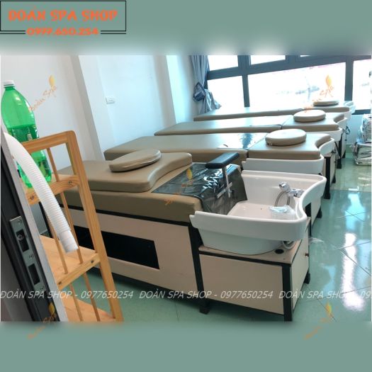 Giường Gội Đầu Dưỡng Sinh Cao Cấp Bồn Sứ