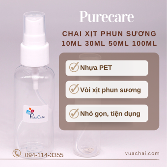 Combo 2 chai Nhựa xịt phun sương 100ml, chai chiết mỹ phẩm, chai nước hoa, tinh dầu nước hoa Body Mist Xịt Khoáng