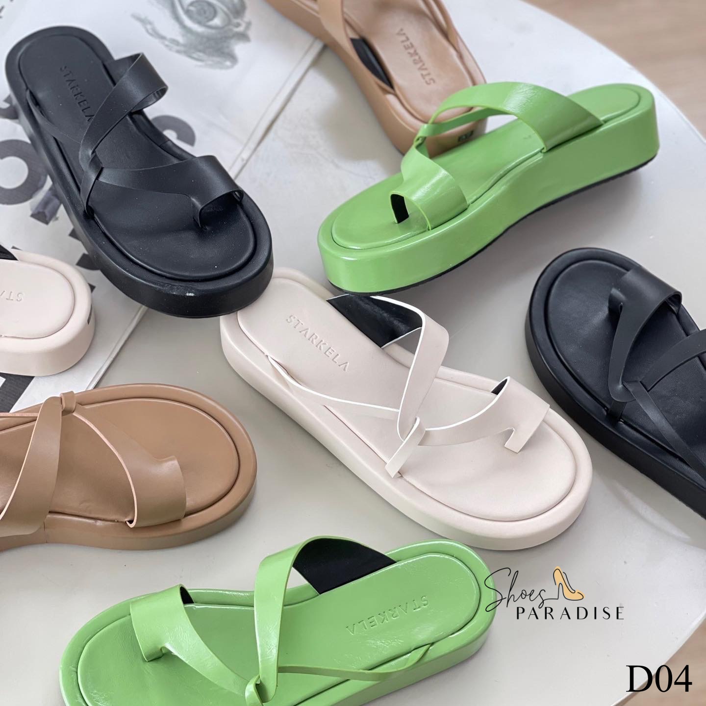 Dép nữ thời trang xỏ ngón kiểu cute đẹp đế cao SHOES PARADISE D04