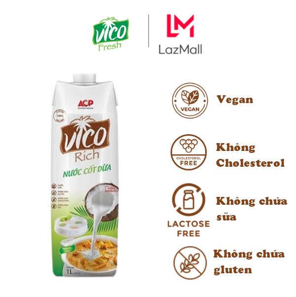 1 hộp nước cốt dừa vico rich 1l - thơm ngon béo ngậy