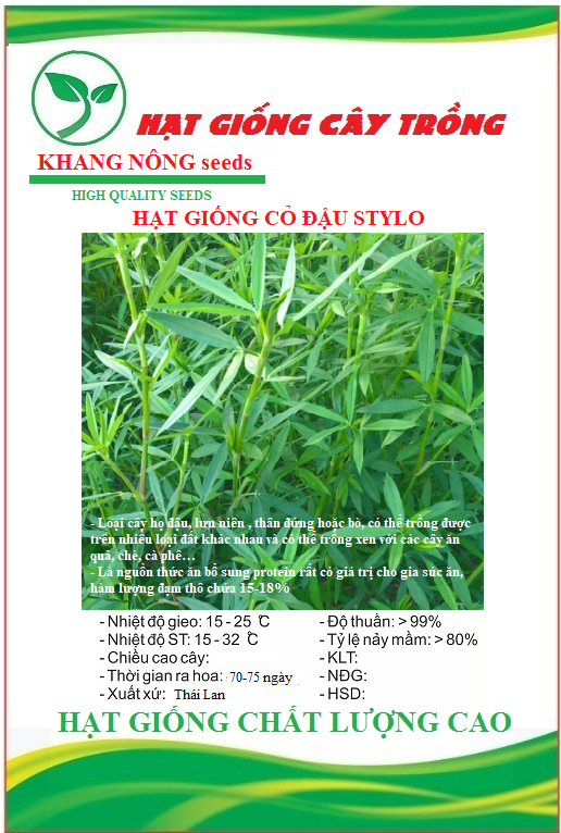 Hạt giống cỏ chăn nuôi stylo - cỏ họ đậu - gói 50gram