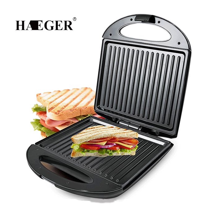  Máy Nướng Kẹp Bánh Mì Dài 2 Mặt Haeger 750W 