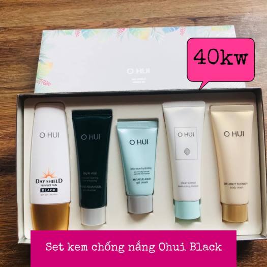 Ohui Day Shield Special Set 5sp Bộ Sản Phẩm Chống nắng Ohui Black Phiên Bản Du Lịch