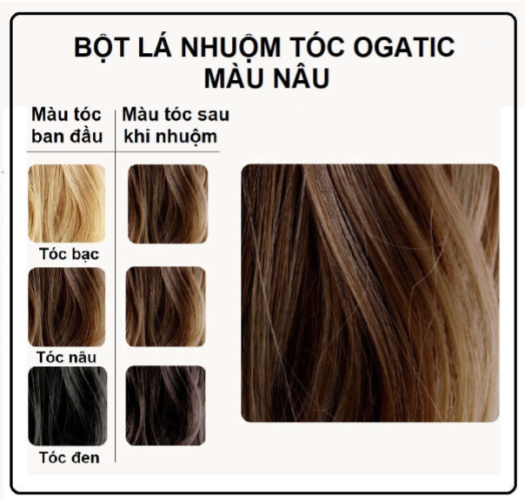 BỘT LÁ NHUỘM TÓC PHỦ BẠC Thuốc nhuộm tóc OGATIC