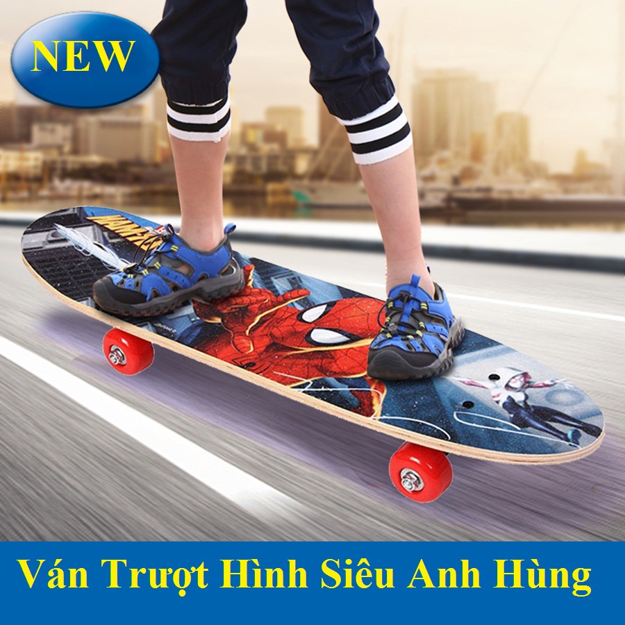 Ván Trượt Siêu Nhân Nhiều Hình, Ván trượt siêu đẳng - Hình siêu nhân mạnh mẽ, phát triển thể chất cho trẻ - Ván gỗ siêu bền