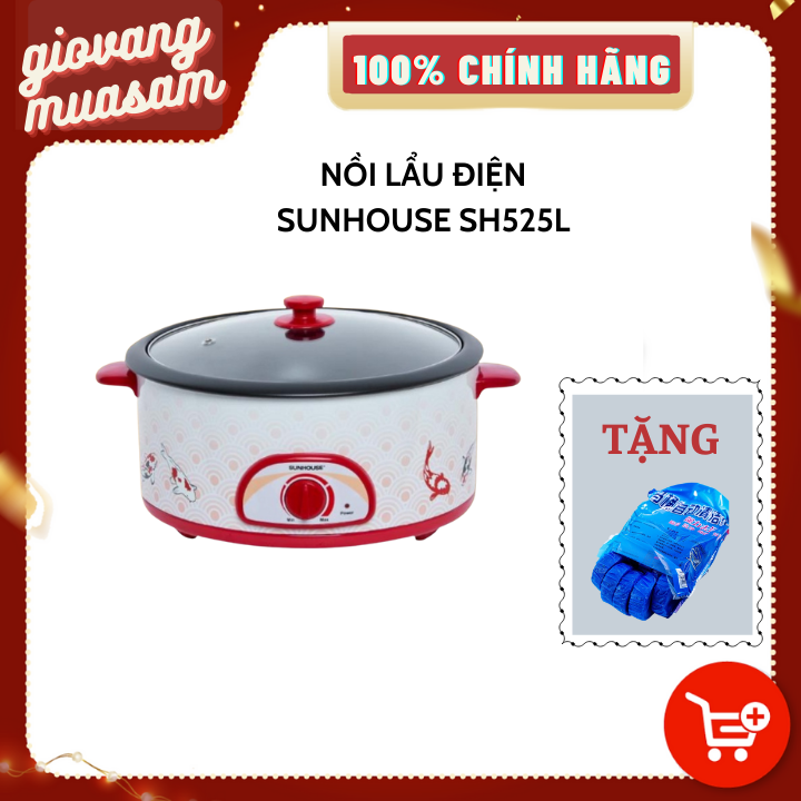 Nồi lẩu điện sunhouse sh525l - hàng mới 100% + tặng kèm viên khử mùi thả bồn cầu.
