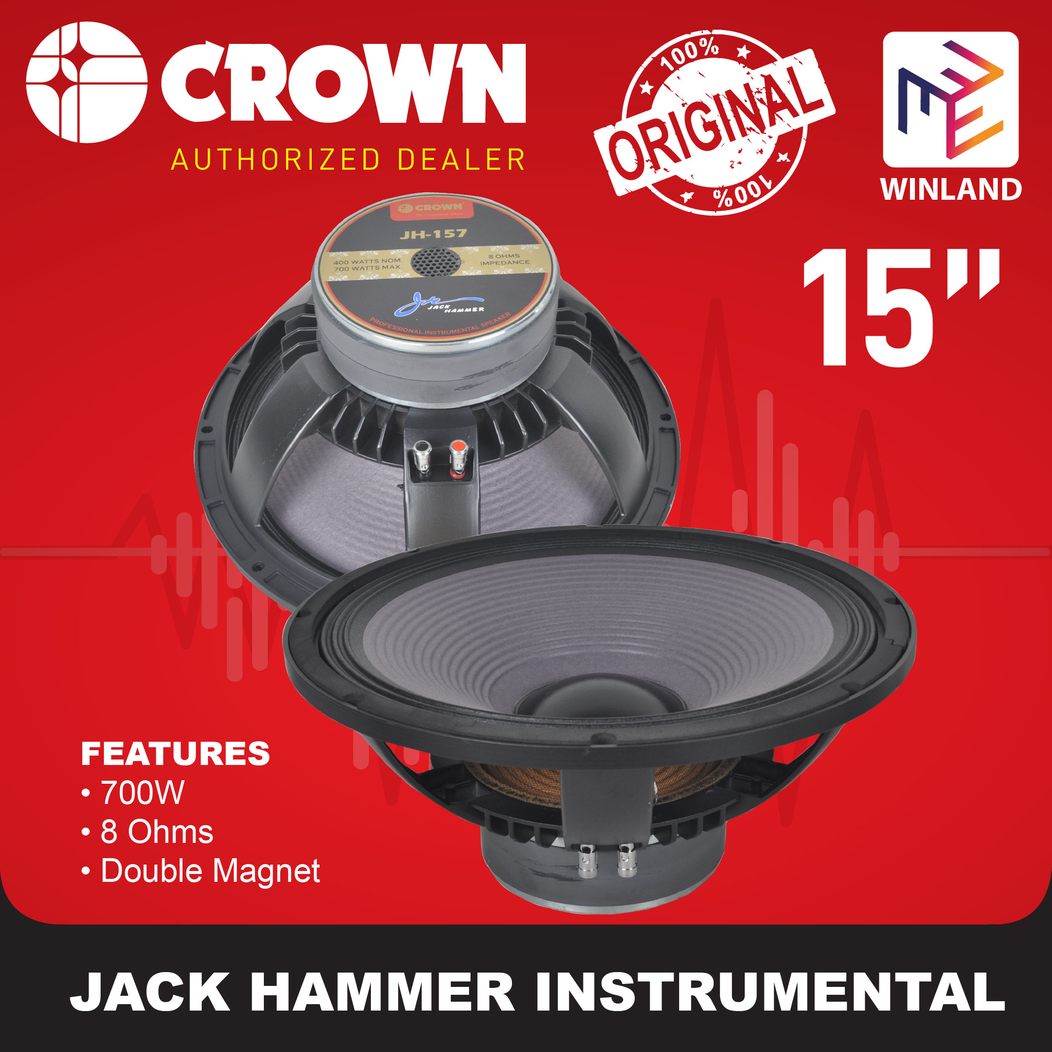 crown speaker 15 inches