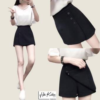 Quần nữ giả váy chữ A phối cúc Hà Kiều MSP0202 chất liệu Tuyết Mưa