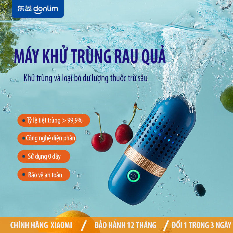 Máy Rửa, Khử Trùng Rau Quả , Máy Tiệt Trùng Làm Sạch Rau Củ Công Nghệ Điện Phân Không Dây