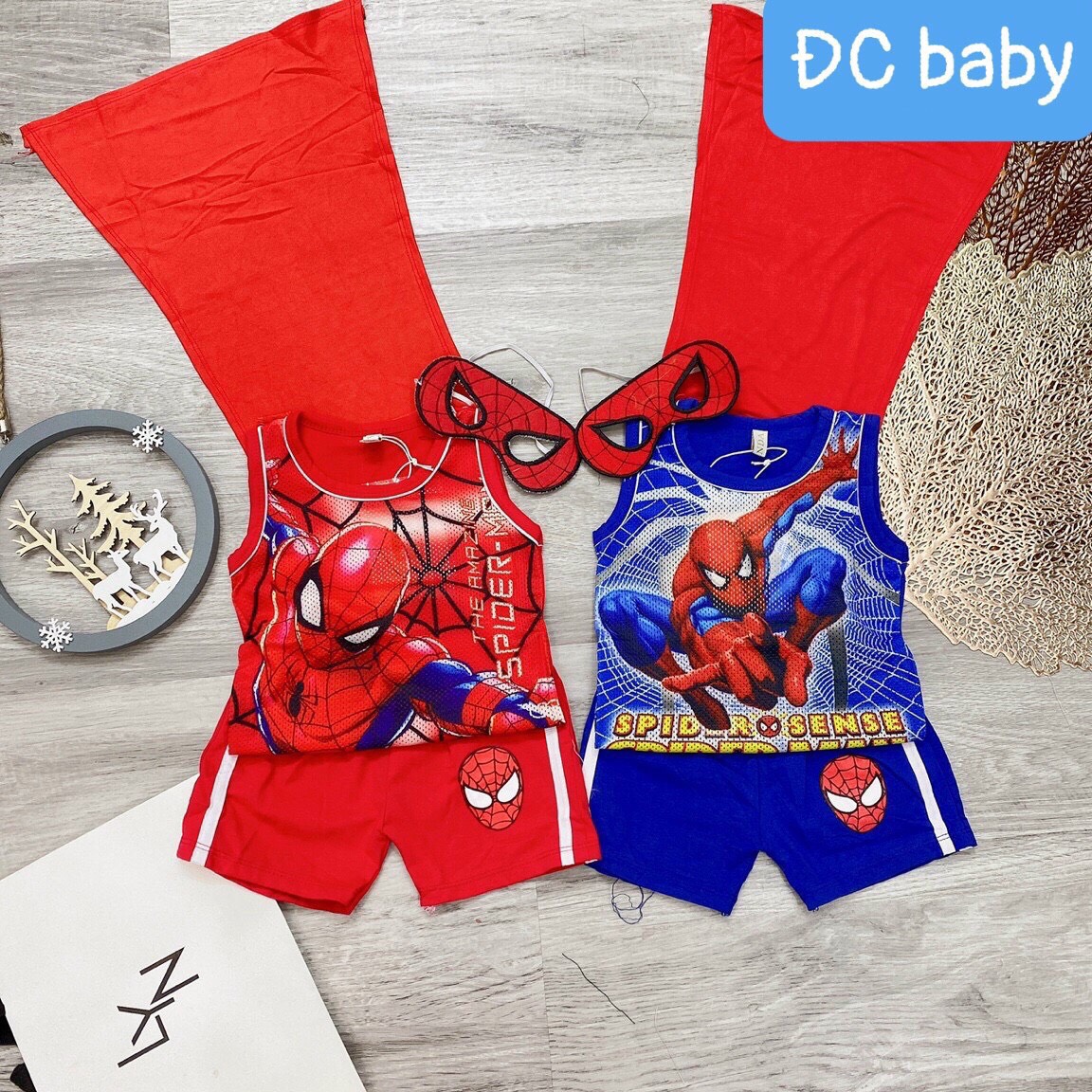 Bộ ba lỗ siêu nhân nhện cho bé chất vải thoáng mát siêu hót MS99