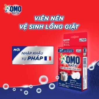 Viên nén vệ sinh lồng giặt Omo Matic hộp 4 viên * 20g nhập khẩu Pháp
