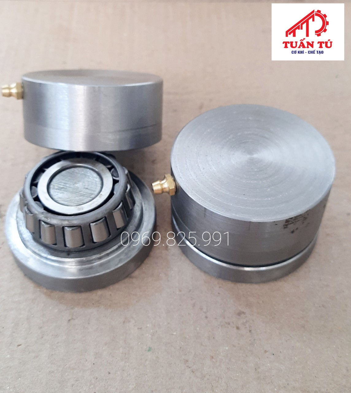 Bản lề xoay dưới d75mm - chịu lực cửa 500-700kg/ cánh tuấn tú