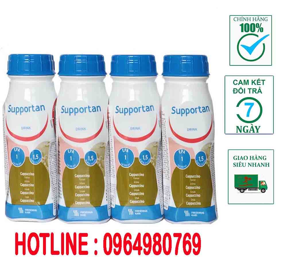 Thùng 6 lốc Sữa Supportan Drink Cappuccino 200ml cho Bệnh Nhân Ung Thư