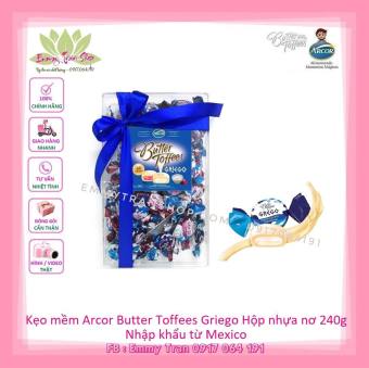Kẹo mềm ARCOR Butter Toffees Griego 240gr , vị Sữa Chua - Hộp Nhựa có nơ ,Nhập khẩu Mexico (Emmy Tran Shop)