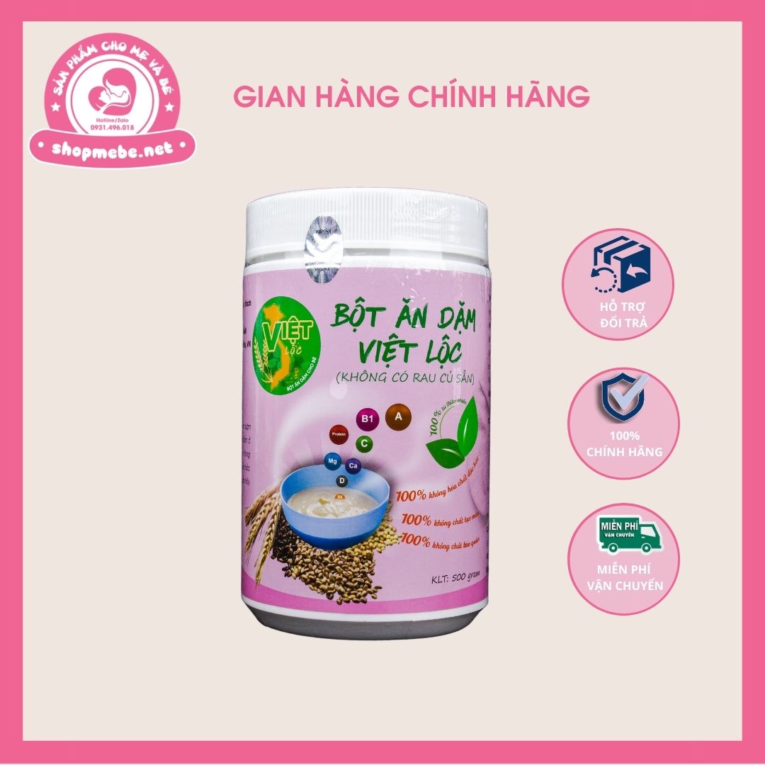 Bột ăn dặm Việt Lộc chính hãng không chất phụ gia Hộp 500g