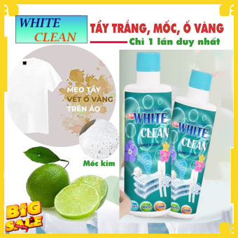 Thuốc tẩy trắng quần áo màu, quần áo trắng WHITE CLEAN, Nước tẩy mốc, chai tẩy trắng quần áo, Lọ tẩy đa năng thế hệ mới - Tẩy sạch quần áo - Tẩy cực mạnh