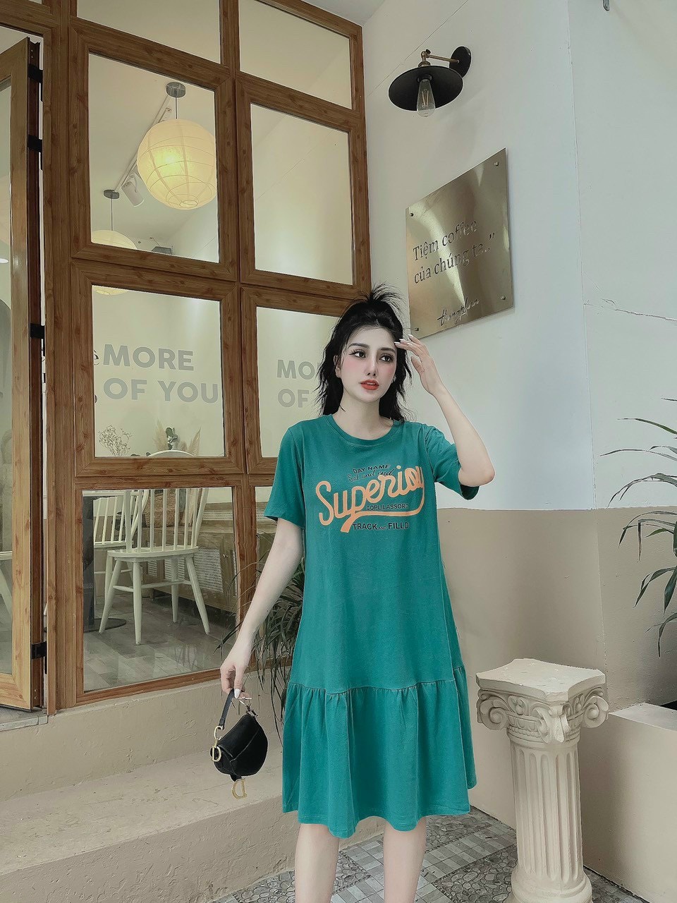 Váy suông-váy bầu nữ chất cotton khô dày dặn mặc đi làm hay đi chơi siêu xinh