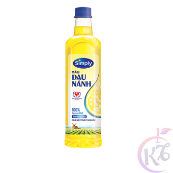 Dầu ăn Simply đậu nành chai 1L - dầu ăn cao cấp nguyên chất 1 lít - DATE MỚI
