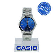 Casio Analog Blue Dial Silver Watch for Men