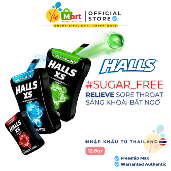 Kẹo ngậm HALLS XS - 4 vị - 12.6gr Không Đường Giúp Thơm Miệng, Giảm Ho, Đau Họng - Thái Lan