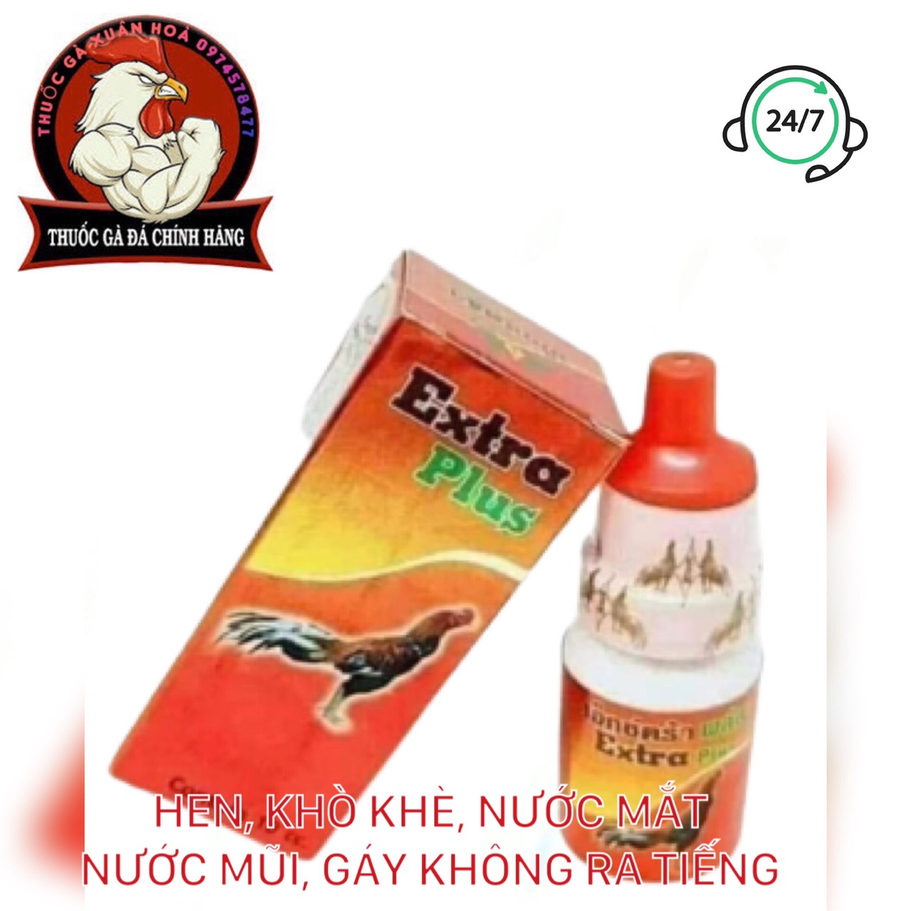 Dùng cho gà bị Hen khò khè khó thở - Hen đỏ Thái Lan