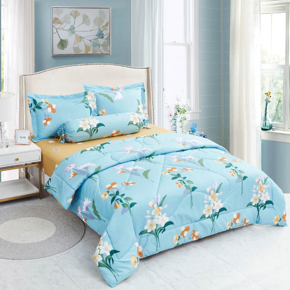 Bộ 5 món drap, áo gối kèm mền Stefani - ST200026