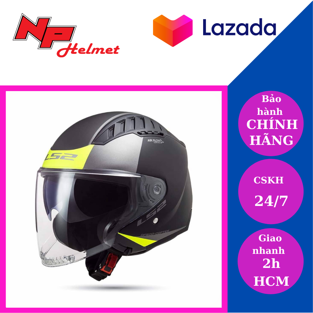 Nón bảo hiểm 3/4 - ls2 of600 copter
