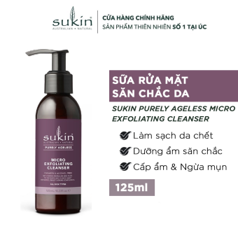 Sữa Rửa Mặt Làm Sạch Tế Bào Chết Săn Chắc Da Sukin Purely Ageless Micro Exfoliating Cleanser 125ml