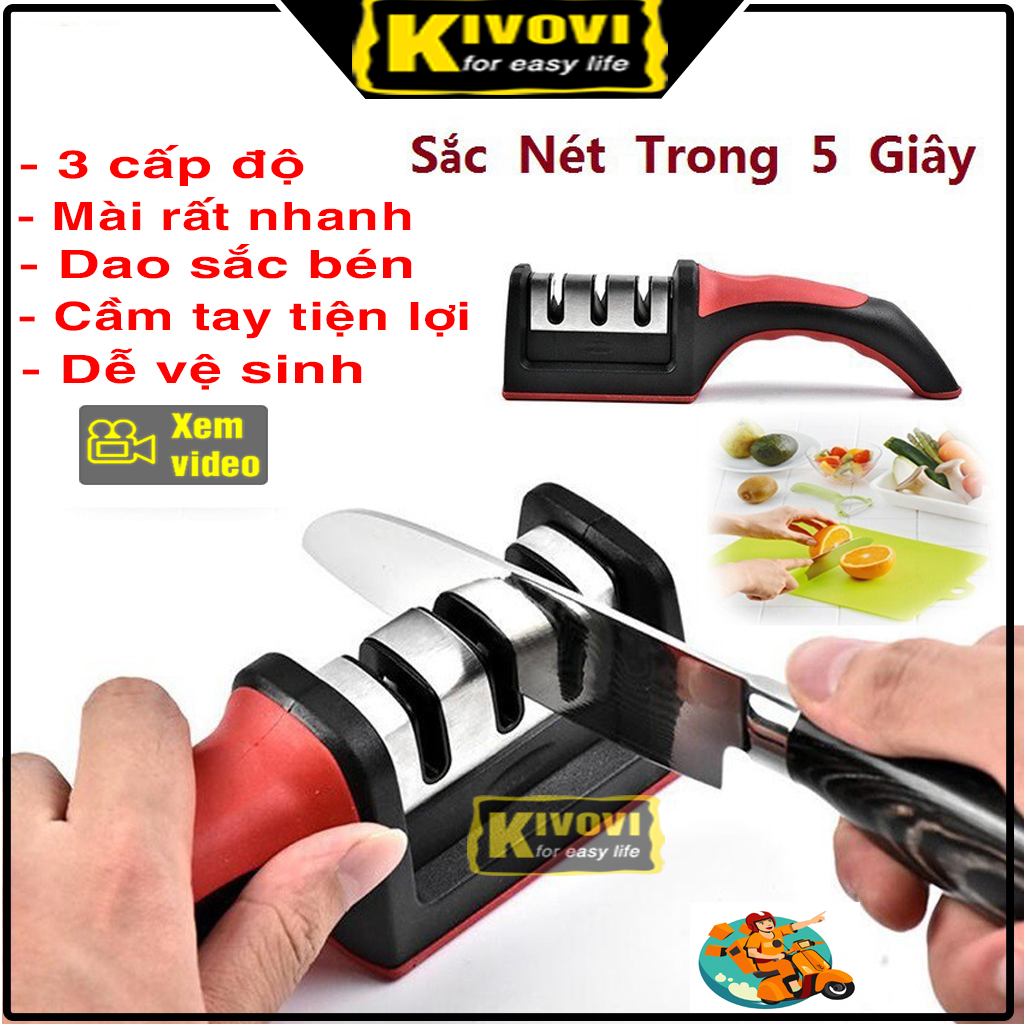 Dụng Cụ Mài Dao 3 Cấp Độ Inox JAPAN SK5 - Mài Dao,Kéo Đa Năng Siêu Tiện Lợi Nhỏ Gọn - Đồ Gia Dụng KIVOVI.