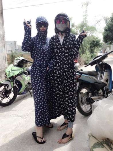 Áo váy chống nắng liền thân 2 lớp kèm khẩu trang | Shopee Việt Nam