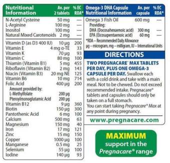 VITABIOTICS PREGNACARE MAX-Bổ sung các loại vitamin cần thiết cho mẹ và bé một cơ thể khỏe mạnh-Hộp 84 viên