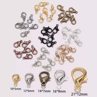 Bộ 10-50 khóa gài hợp kim kẹp tôm hùm mini kim loại dùng để làm đồ nữ trang DIY Móc càng cua nhỏ