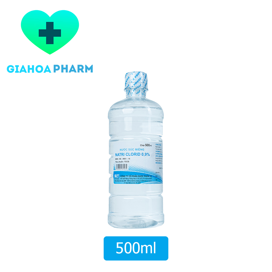 Nước muối súc miệng 3/2 chai 500ml