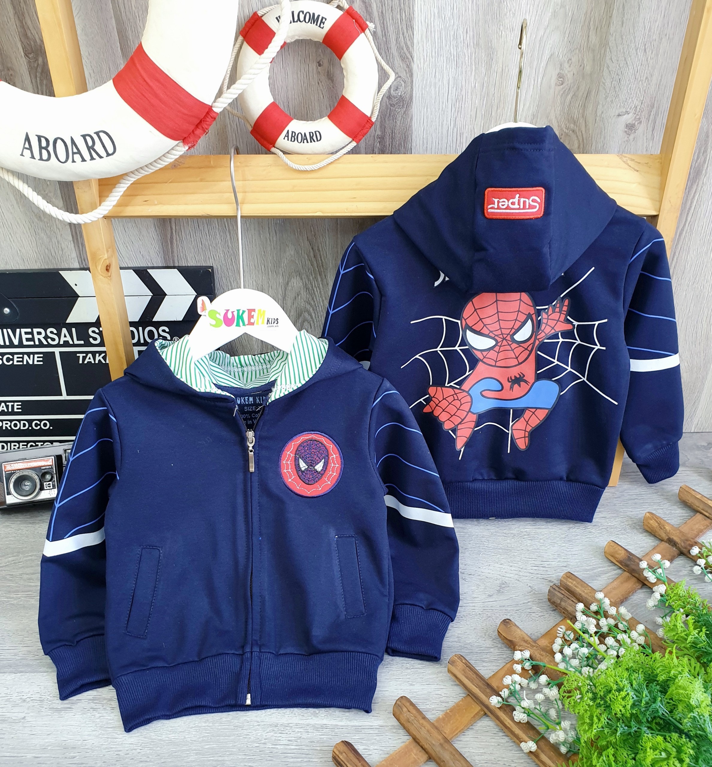 Áo khoác thun cotton da cá cho bé trai sz 9-25kg _ Áo khoác cho bé trai