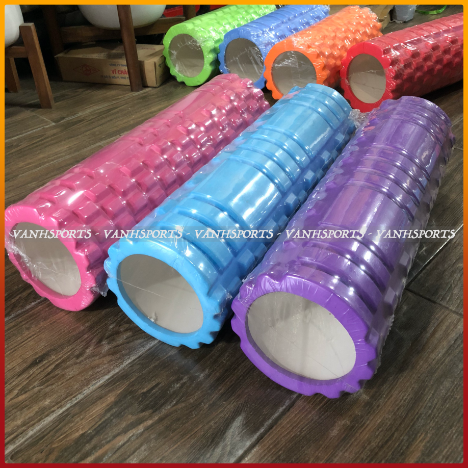 Con lăn massage lưng, dụng cụ tập lưng, con lăn yoga, gym, foam roller - loại dài 44cm | vanhsports